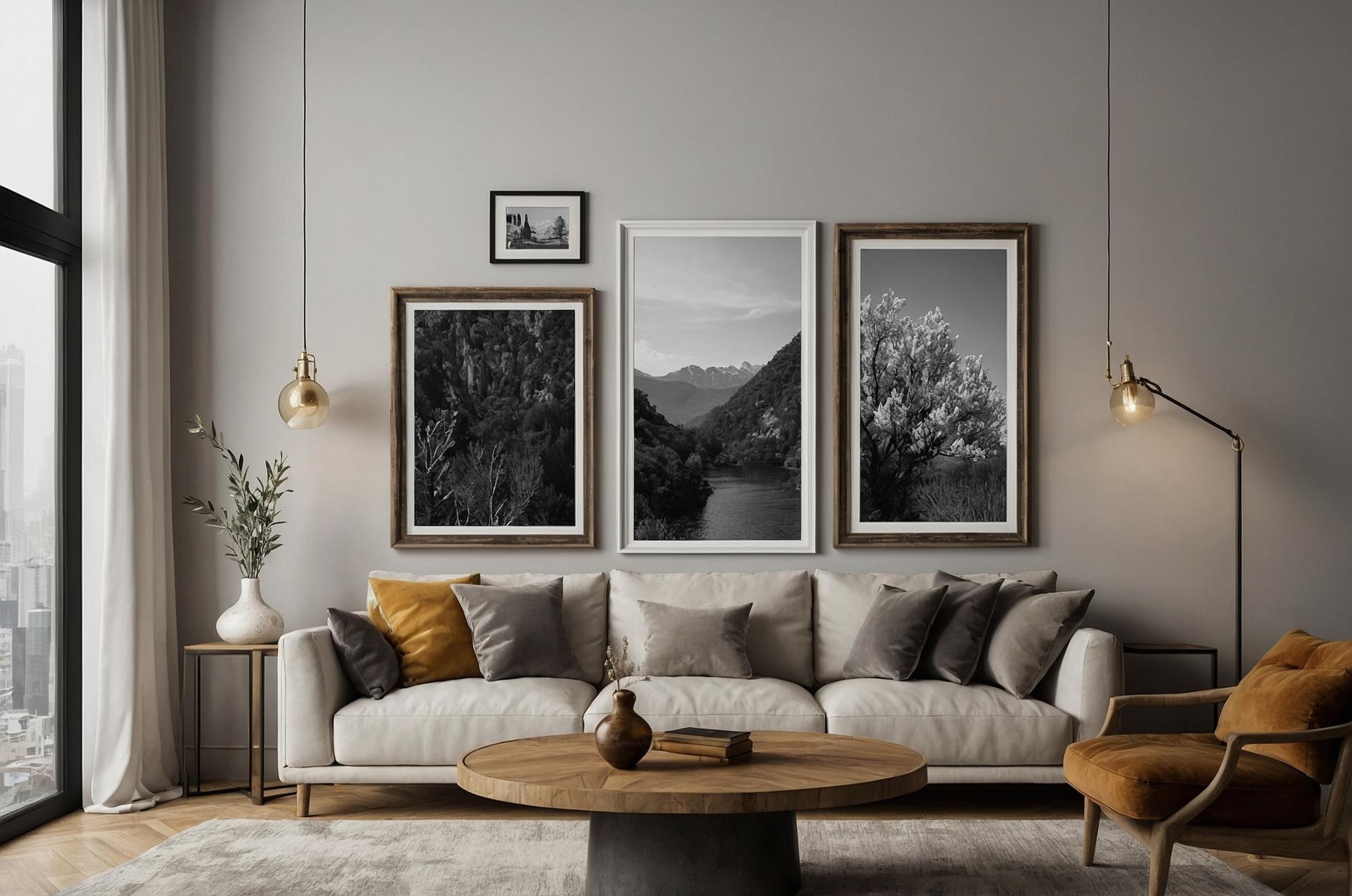 Как да комбинираш различни размери картини на платно за балансиран ефект