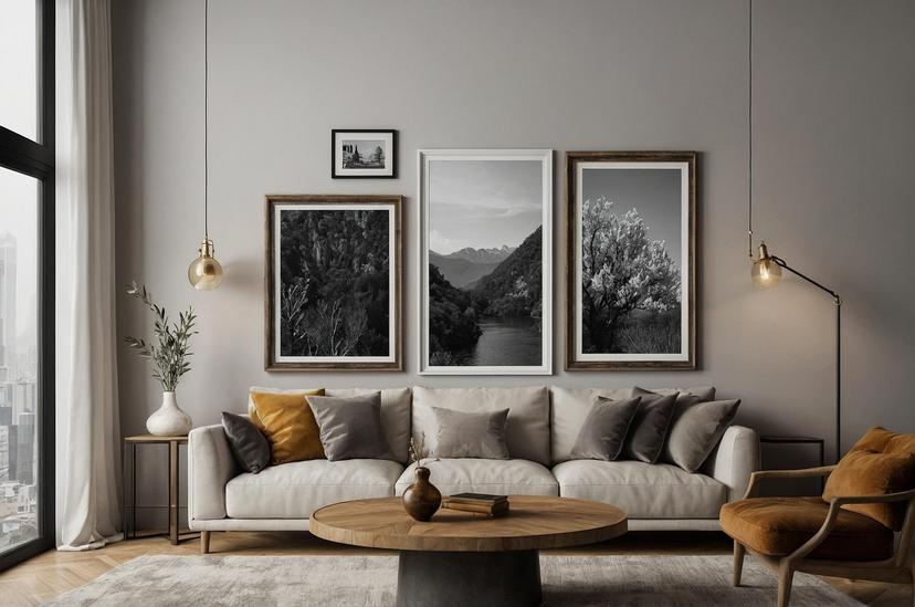 Как да комбинираш различни размери картини на платно за балансиран ефект