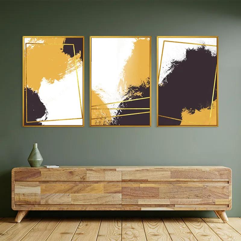 Картина на многоплатна основа Gold Square Set mockup 2