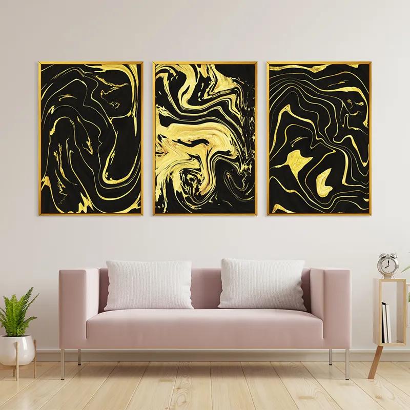 Картина на многоплатна основа Abstract Gold Lines mockup 3