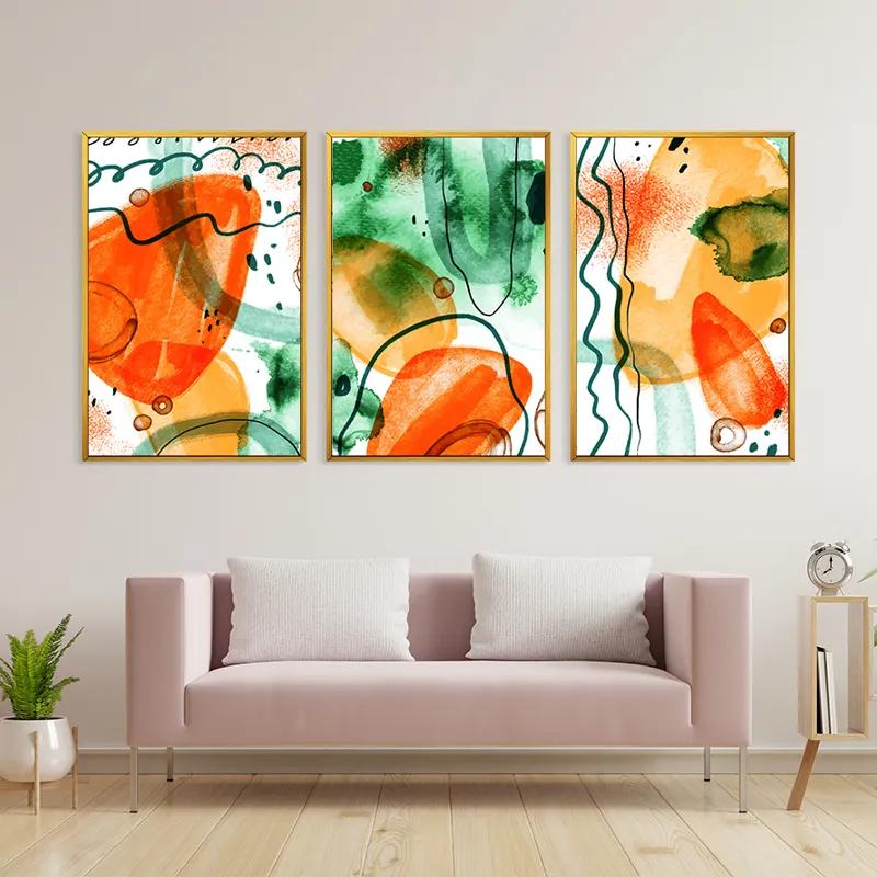 Картина на многоплатна основа Orange Green Set mockup 3