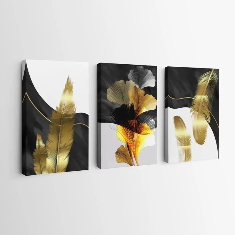 Картина на многоплатна основа Golden Feathers mockup 0