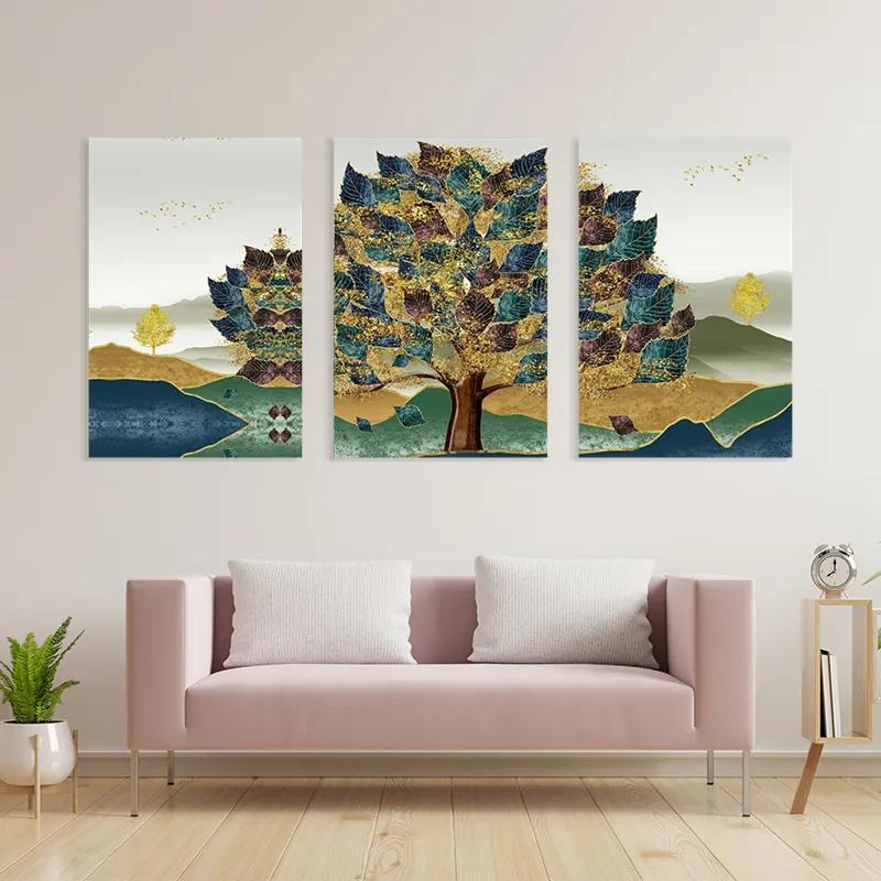 Картина на многоплатна основа Bluend Red Tree mockup 3