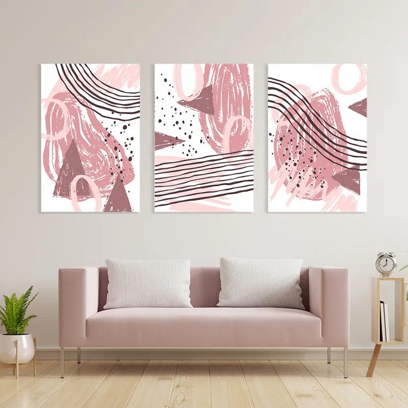 Картина на многоплатна основа Pink Set mockup 3