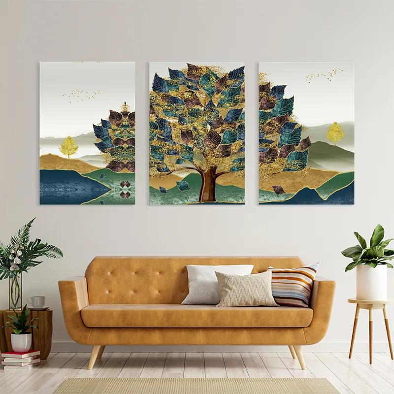 Картина на многоплатна основа Bluend Red Tree mockup 4