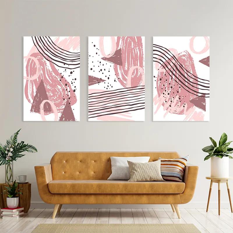 Картина на многоплатна основа Pink Set mockup 4