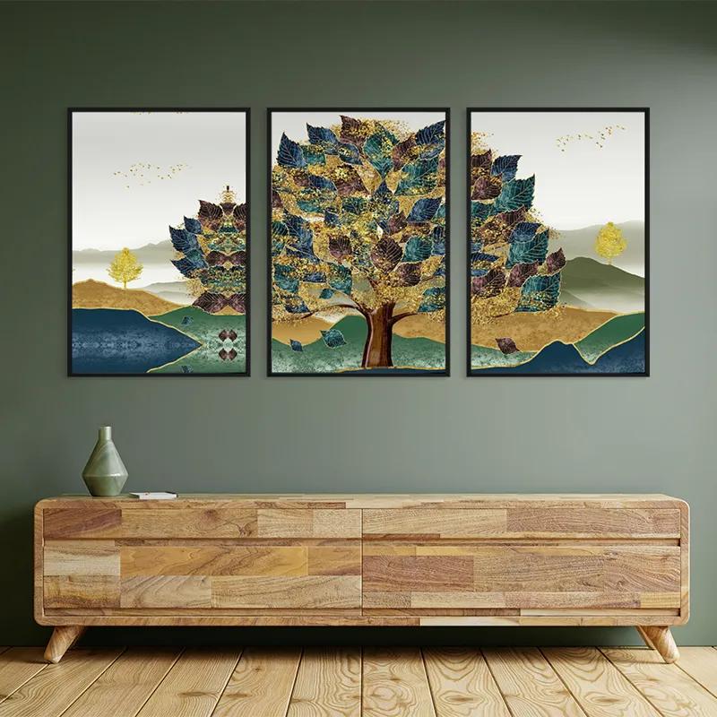 Картина на многоплатна основа Bluend Red Tree mockup 2