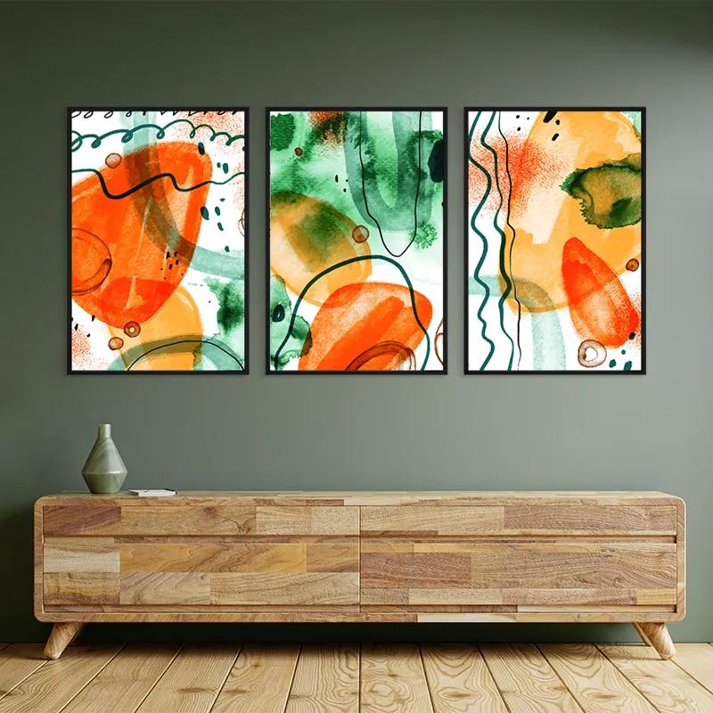 Картина на многоплатна основа Orange Green Set mockup 2