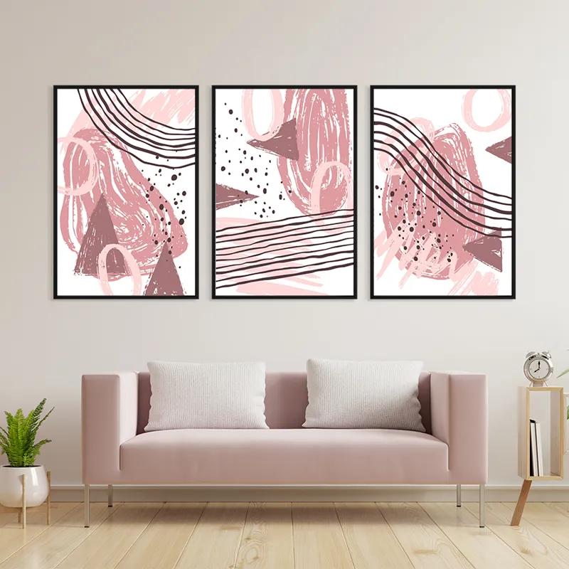 Картина на многоплатна основа Pink Set mockup 3