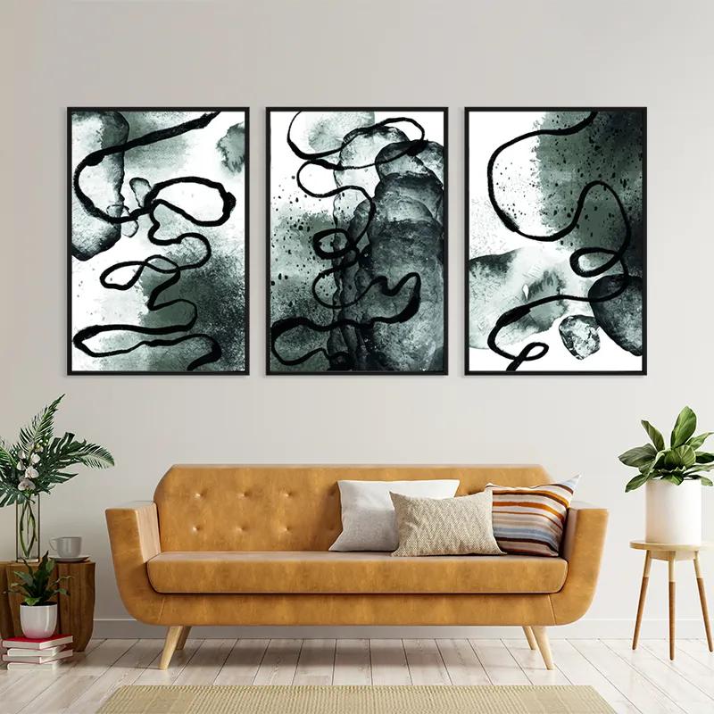 Картина на многоплатна основа Black Linesrt mockup 4