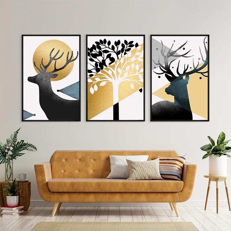Картина на многоплатна основа Blacknd White Tree mockup 4