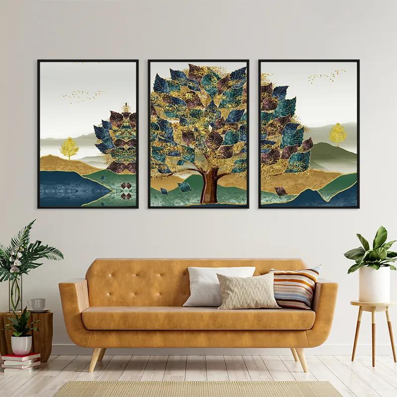 Картина на многоплатна основа Bluend Red Tree mockup 4