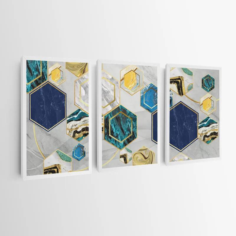 Картина на многоплатна основа Marble Hexagon mockup 0