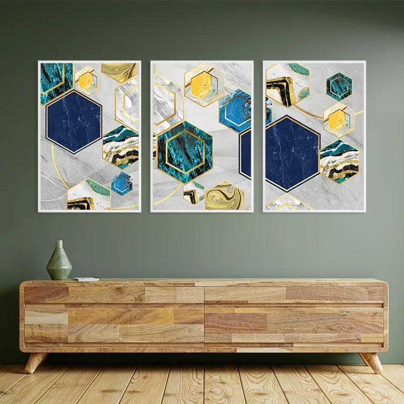 Картина на многоплатна основа Marble Hexagon mockup 2