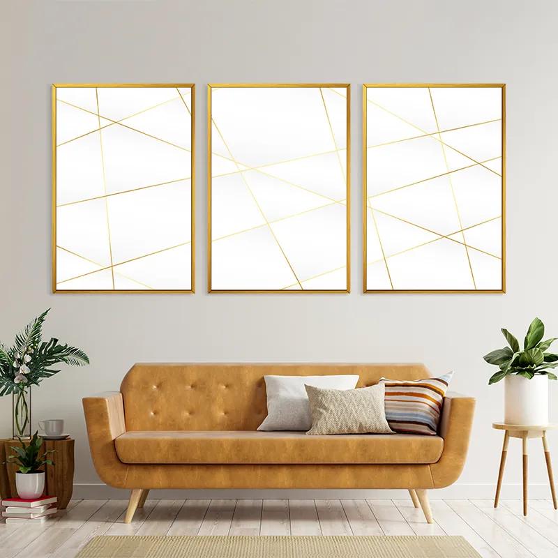 Картина на многоплатна основа Gold Lines mockup 4