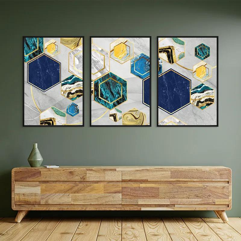 Картина на многоплатна основа Marble Hexagon mockup 2