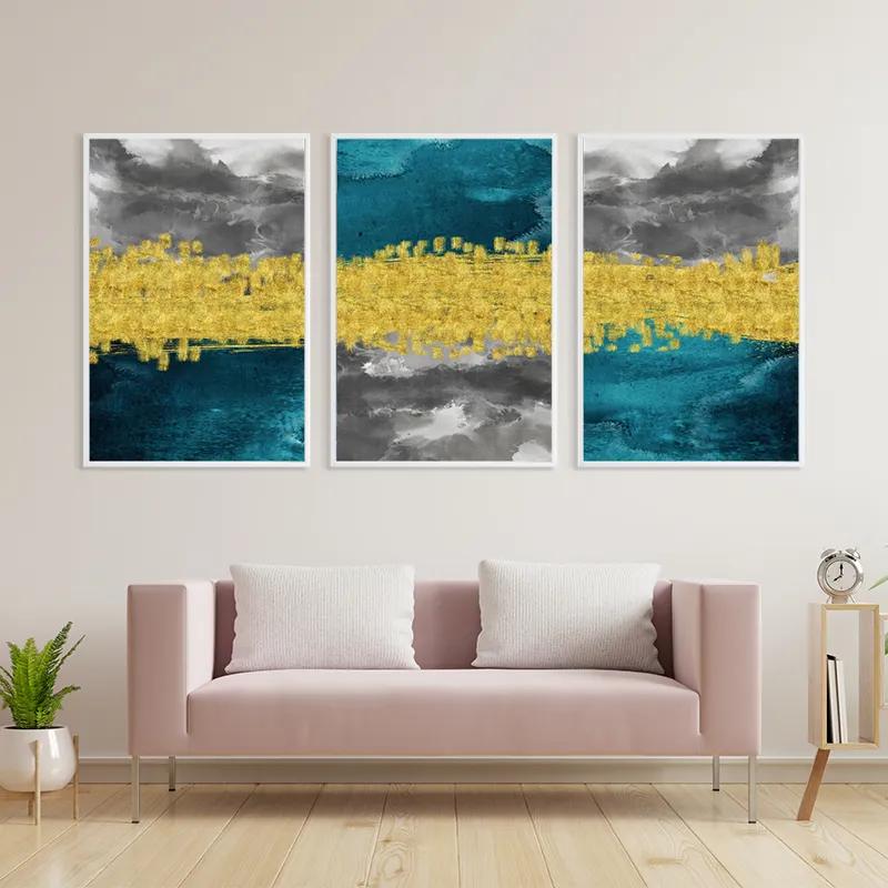 Картина на многоплатна основа Abstractluend Grey mockup 3