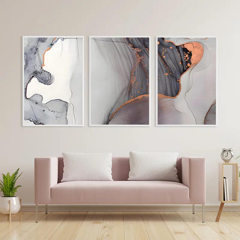 Картина на многоплатна основа Golden Pink mockup 3