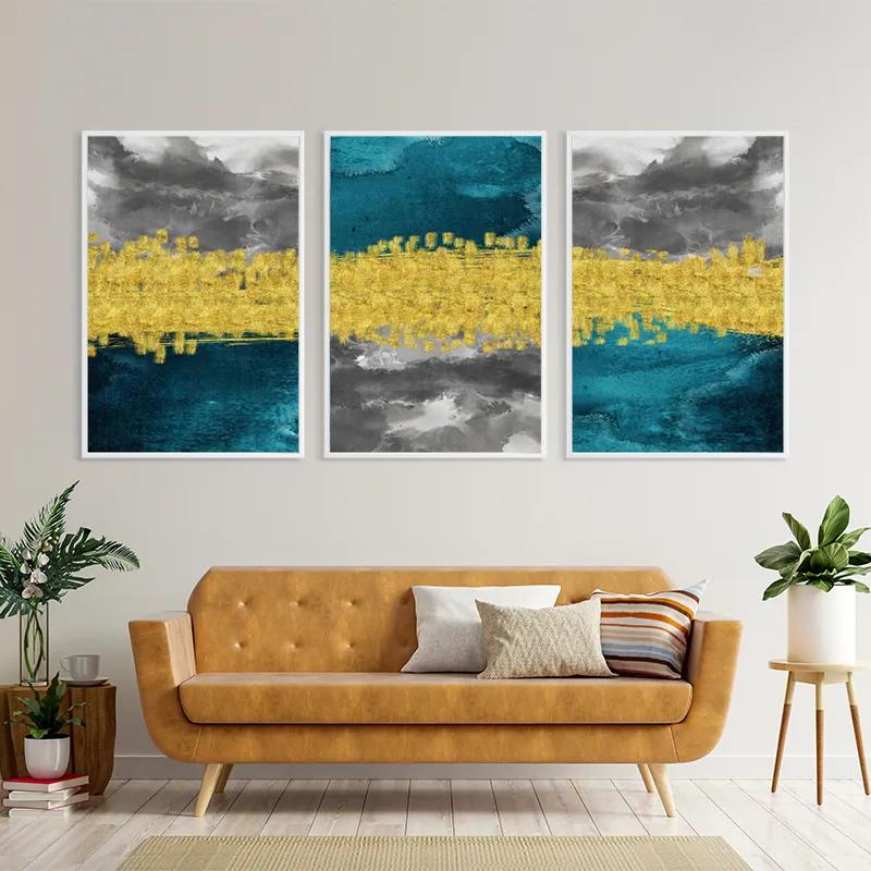 Картина на многоплатна основа Abstractluend Grey mockup 4