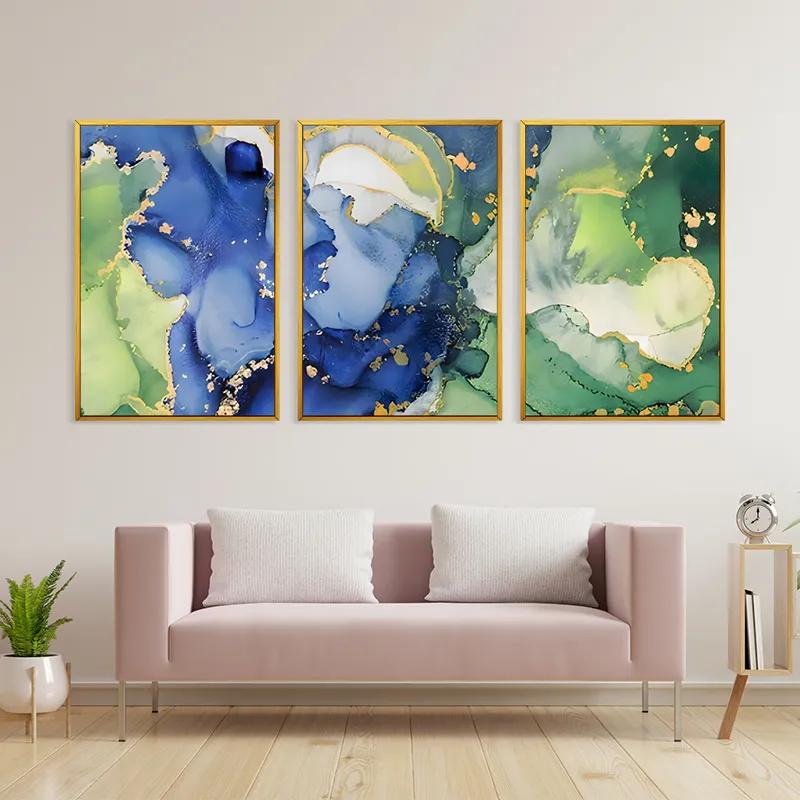 Картина на многоплатна основа Blue Green mockup 3