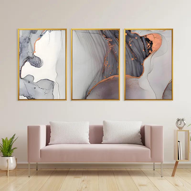 Картина на многоплатна основа Golden Pink mockup 3