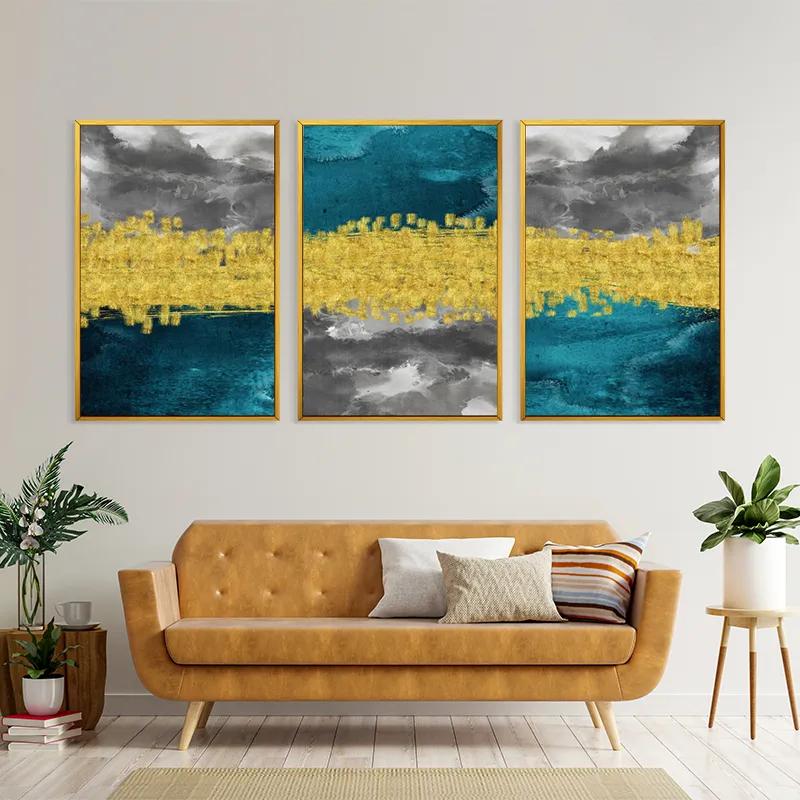 Картина на многоплатна основа Abstractluend Grey mockup 4