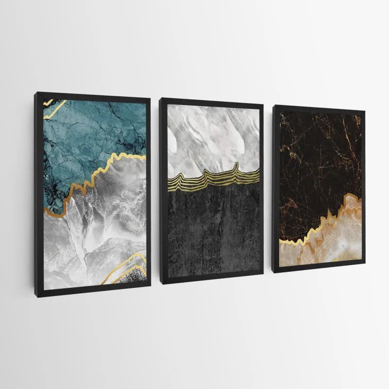 Картина на многоплатна основа Abstract Silver Waves mockup 0