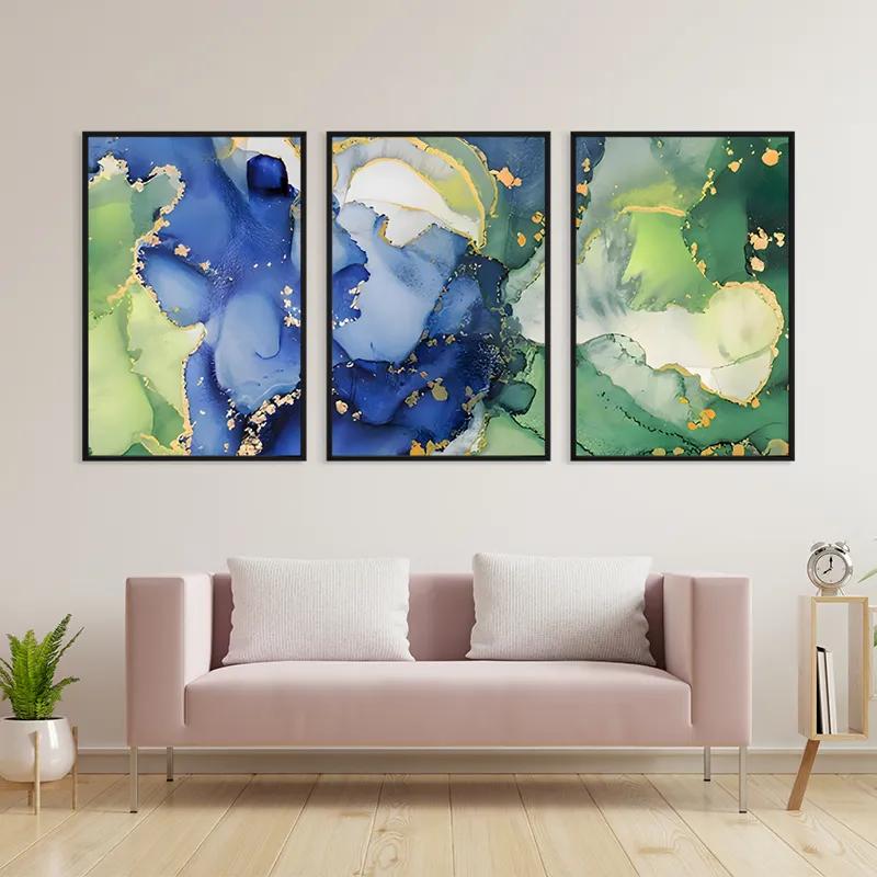 Картина на многоплатна основа Blue Green mockup 3