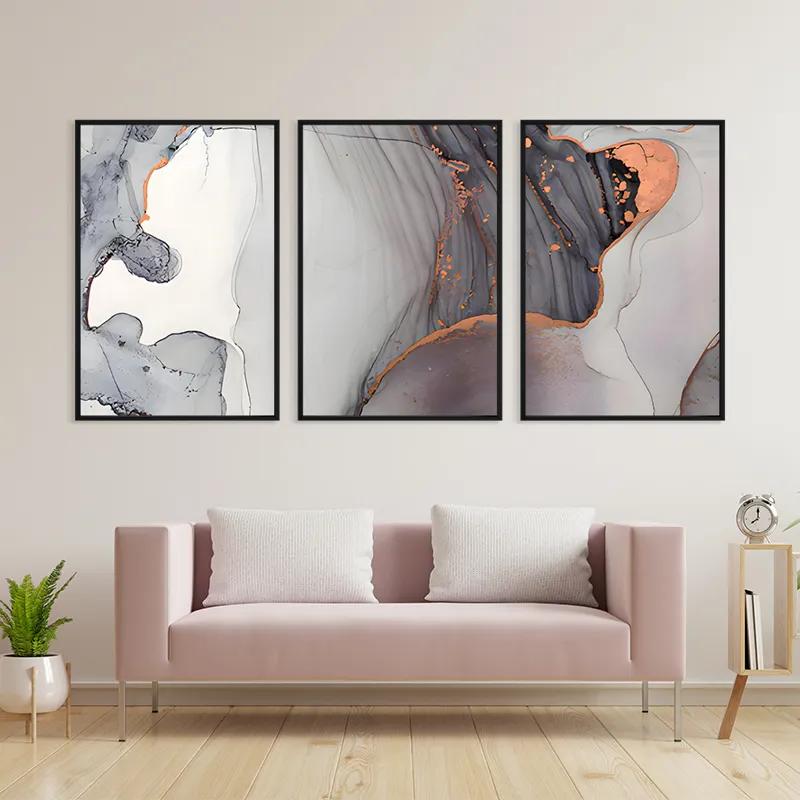 Картина на многоплатна основа Golden Pink mockup 3