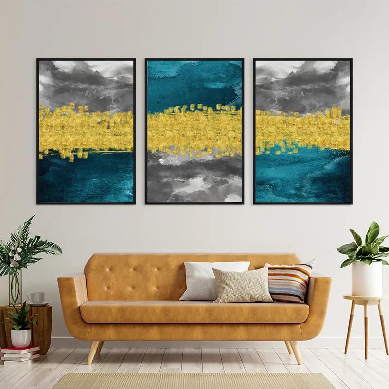 Картина на многоплатна основа Abstractluend Grey mockup 4