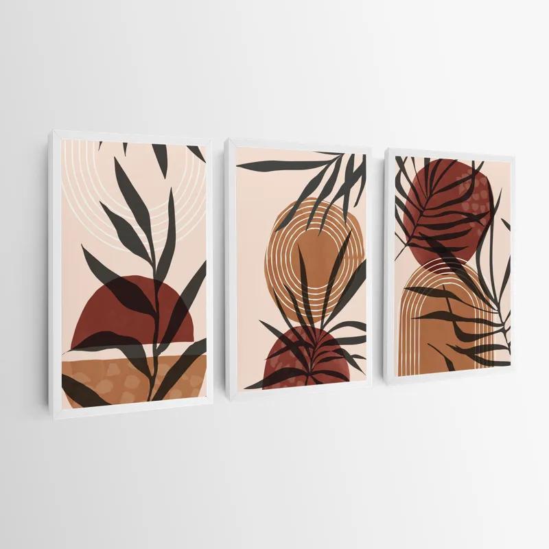 Картина на многоплатна основа Grey Leaf Orange mockup 0