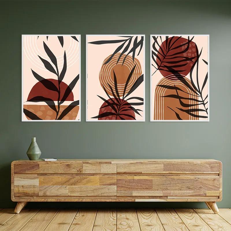 Картина на многоплатна основа Grey Leaf Orange mockup 2