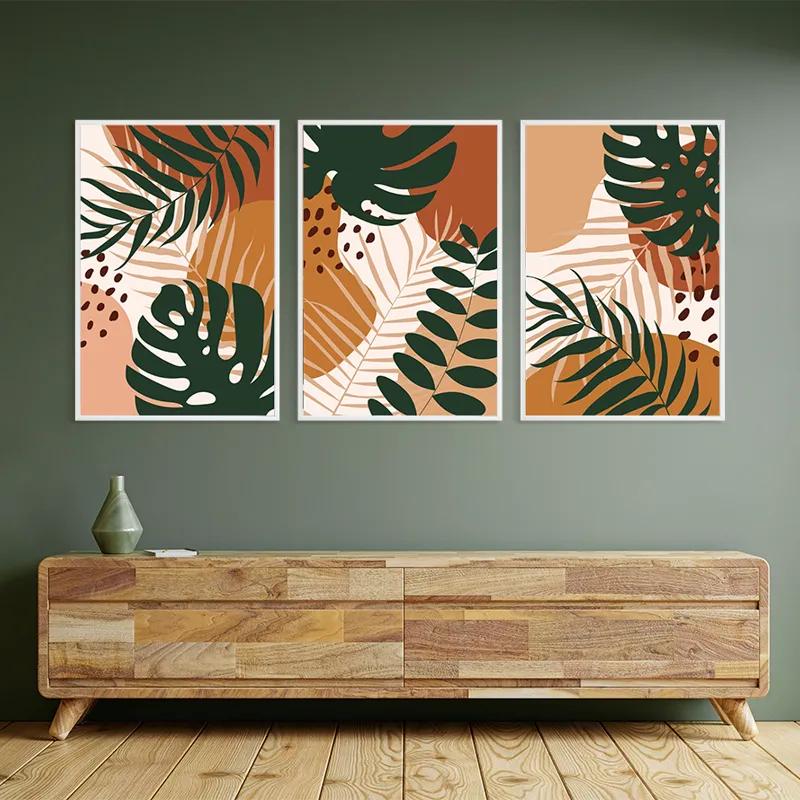 Картина на многоплатна основа Tropical Green Leaves mockup 2