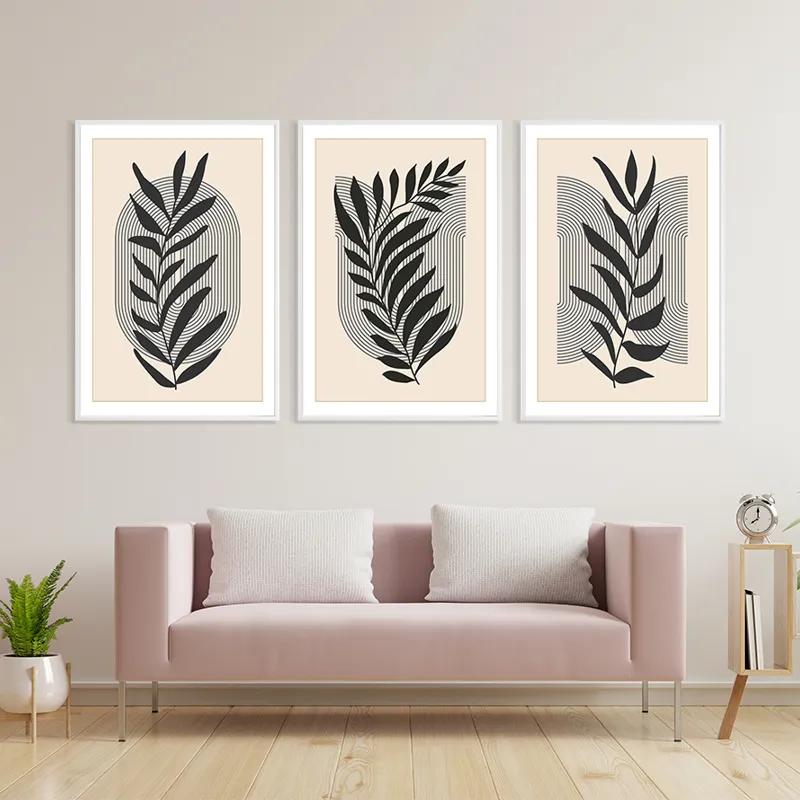 Картина на многоплатна основа Black Leaf mockup 3