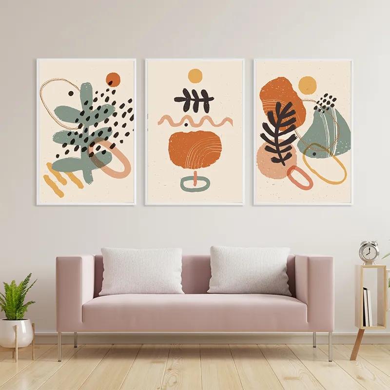 Картина на многоплатна основа Cream Orangert mockup 3