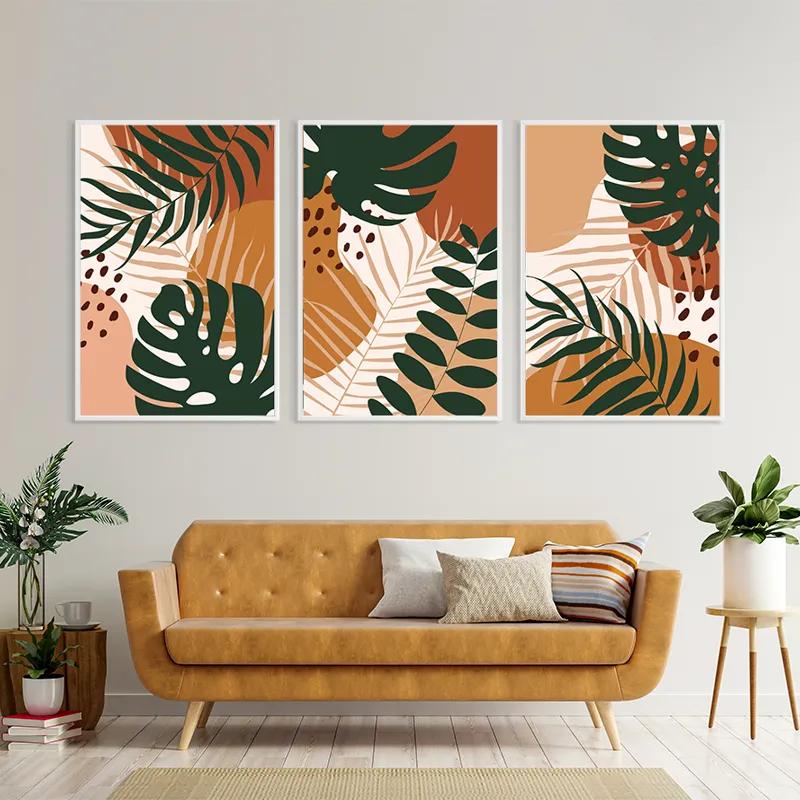 Картина на многоплатна основа Tropical Green Leaves mockup 4