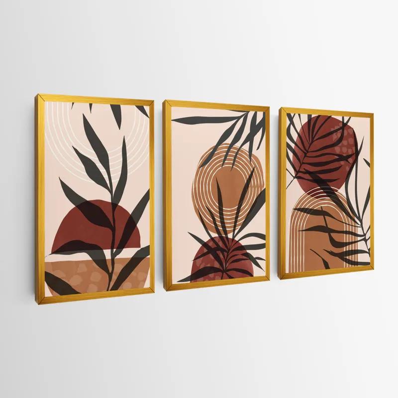 Картина на многоплатна основа Grey Leaf Orange mockup 0