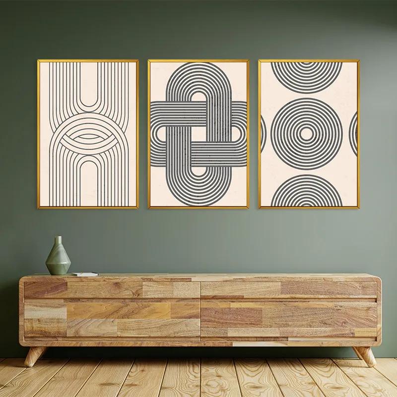 Картина на многоплатна основа Geometric Cream Design mockup 2