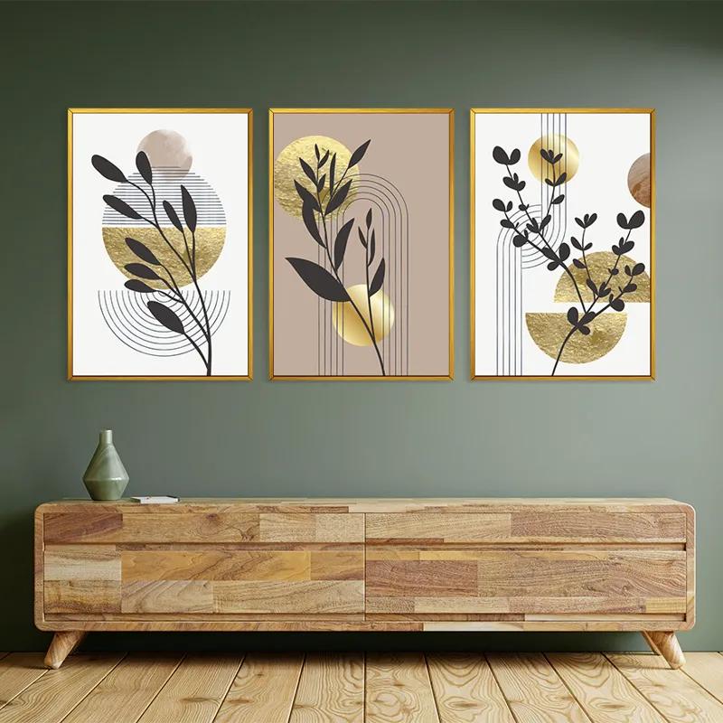 Картина на многоплатна основа Goldrown Leaf mockup 2