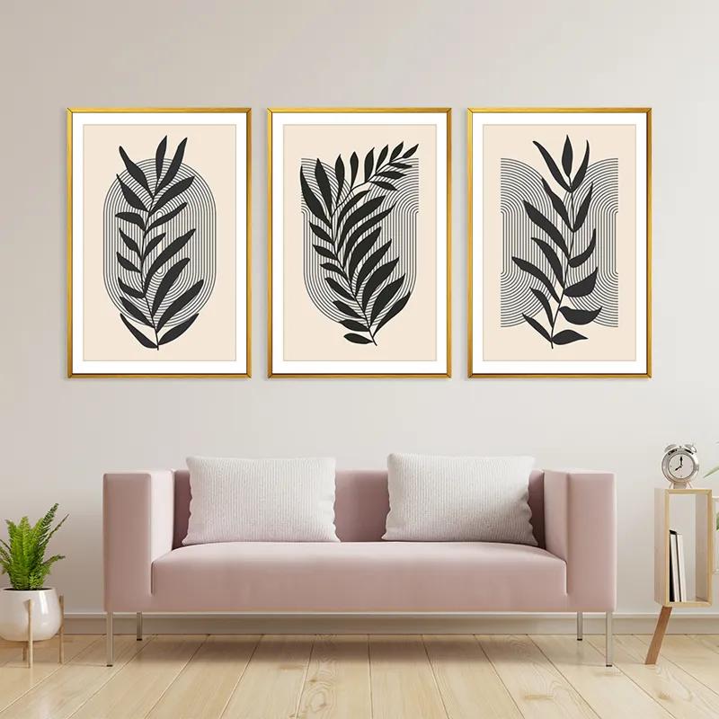 Картина на многоплатна основа Black Leaf mockup 3