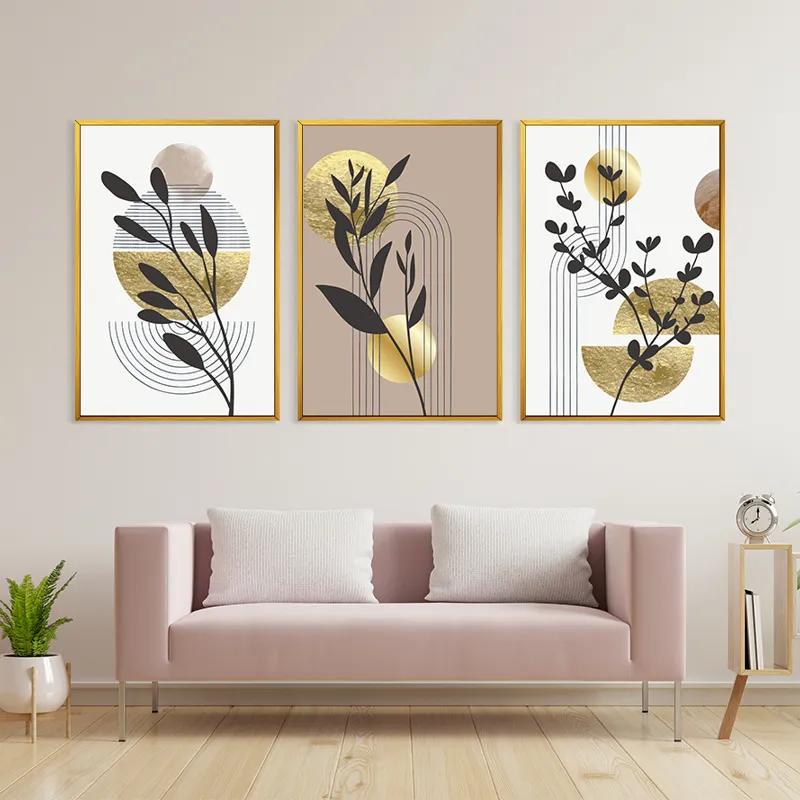 Картина на многоплатна основа Goldrown Leaf mockup 3