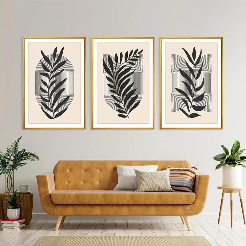 Картина на многоплатна основа Black Leaf mockup 4