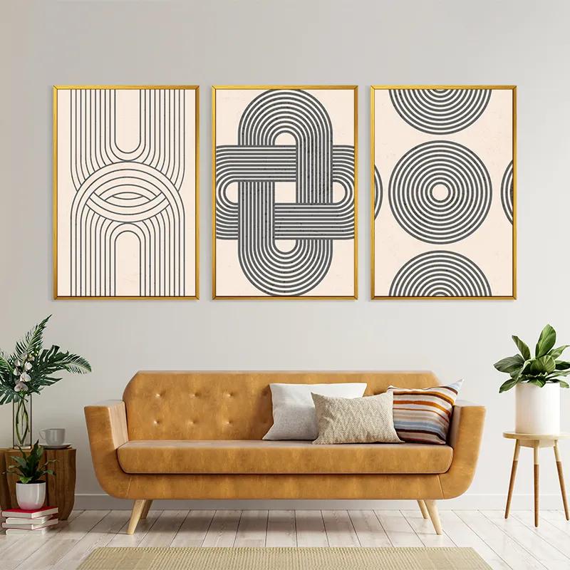 Картина на многоплатна основа Geometric Cream Design mockup 4