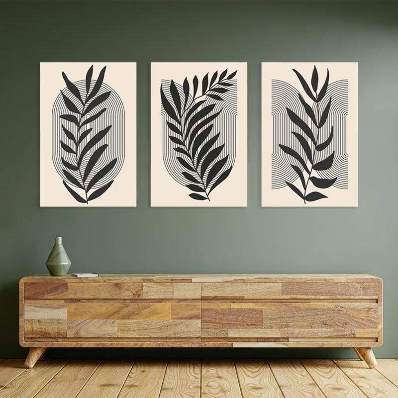 Картина на многоплатна основа Dark Grey Leaf mockup 2