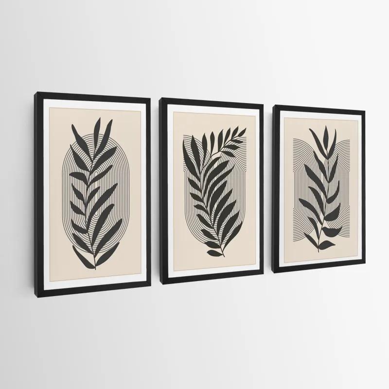 Картина на многоплатна основа Black Leaf mockup 0