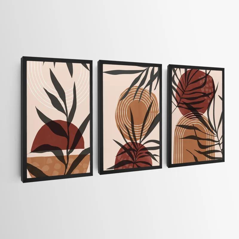 Картина на многоплатна основа Grey Leaf Orange mockup 0