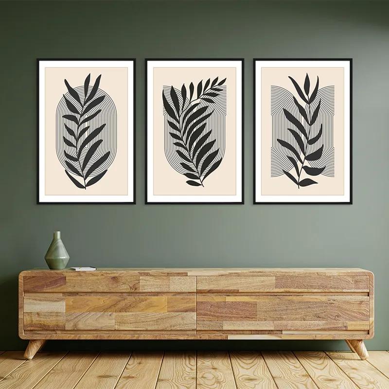 Картина на многоплатна основа Black Leaf mockup 2