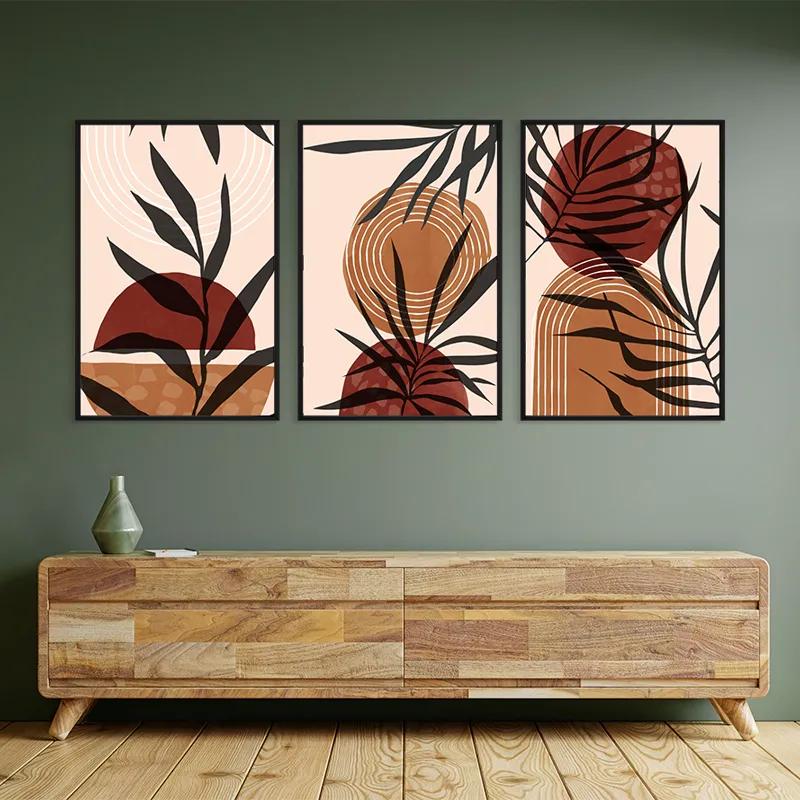 Картина на многоплатна основа Grey Leaf Orange mockup 2