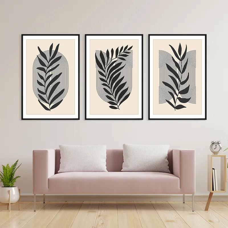 Картина на многоплатна основа Black Leaf mockup 3