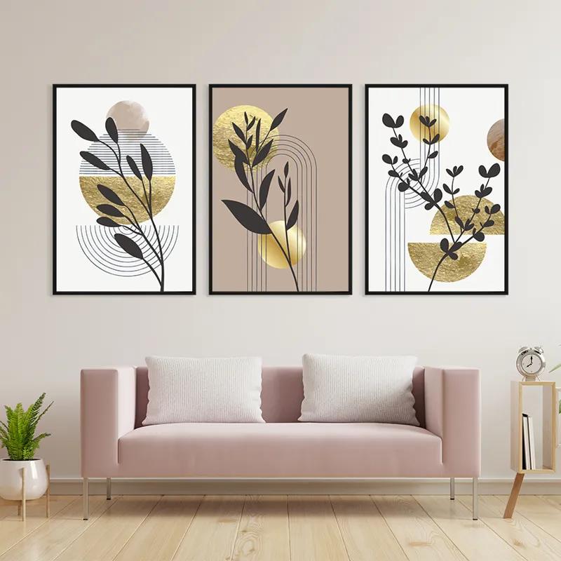 Картина на многоплатна основа Goldrown Leaf mockup 3